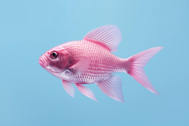 Foto grátis peixe rosa 3d no estúdio