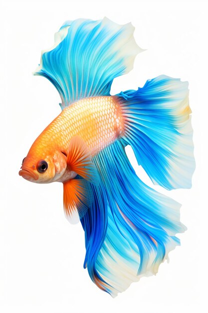 Peixes coloridos com fundo branco