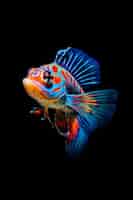 Foto grátis peixes coloridos com padrões intrincados com fundo preto