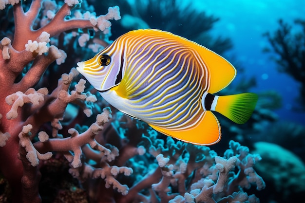 Foto grátis peixes coloridos nadando debaixo d'água