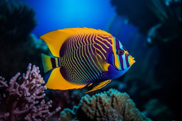 Foto grátis peixes coloridos nadando debaixo d'água