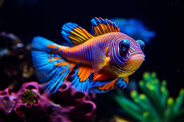 Foto grátis peixes coloridos nadando debaixo d'água