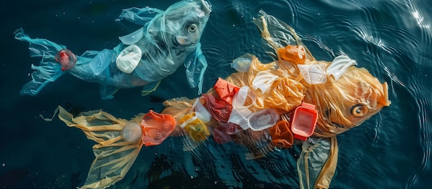 Foto grátis peixes de fantasia feitos de plástico