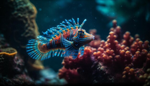 Peixes-palhaço vibrantes nadam em recifes coloridos gerados por IA