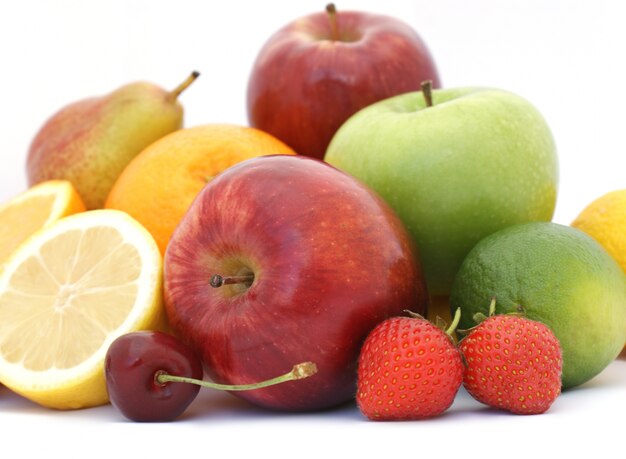 pequeno display de frutas frescas