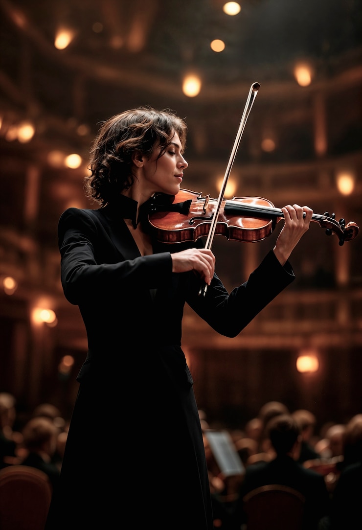 Foto grátis performance de concerto de violinista