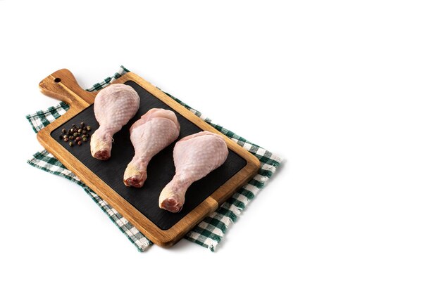 Pernas de carne de frango cru