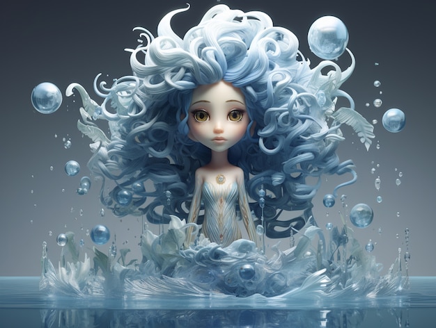 Personagem de água de fantasia