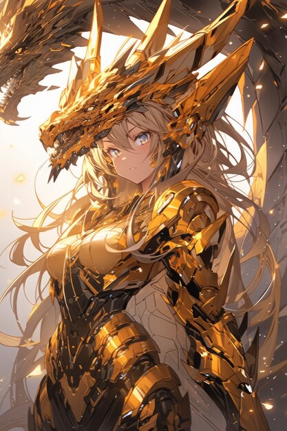 Personagem de anime com ilustração de dragão