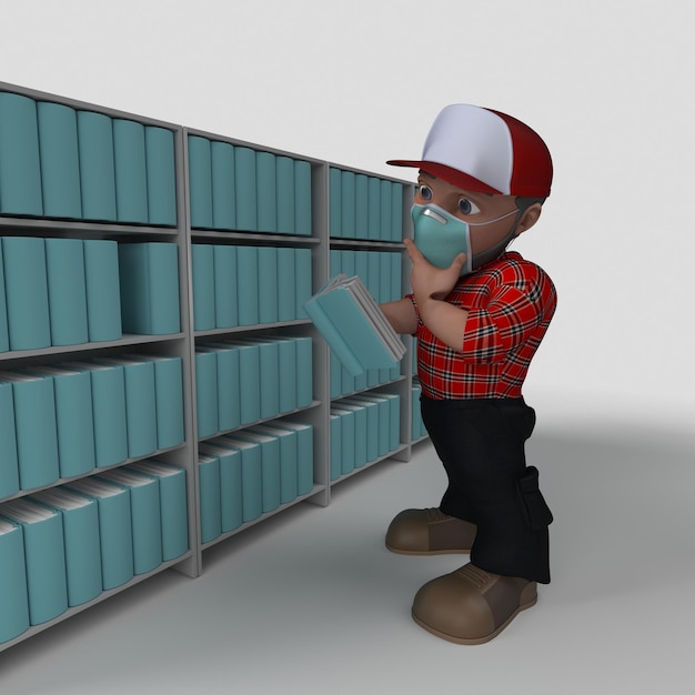 Personagem de desenho animado 3d lenhador