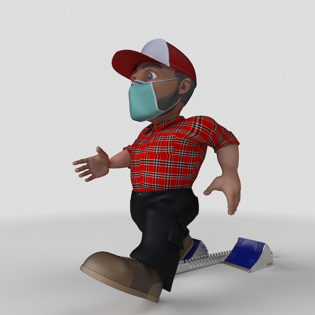 Personagem de desenho animado 3d lenhador