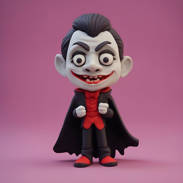 Foto grátis personagem de desenho animado de um drácula vestido como uma ilustração 3d de vampiro