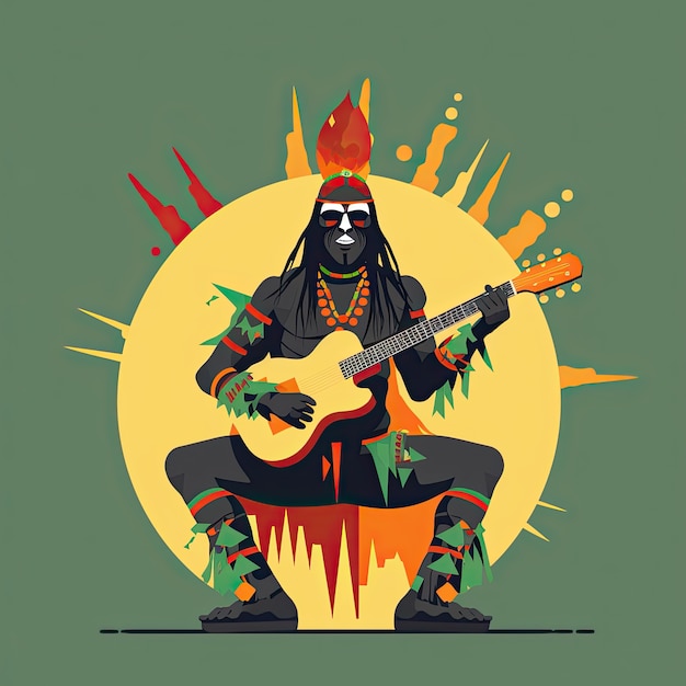 Foto grátis personagem de desenho animado tocando guitarra