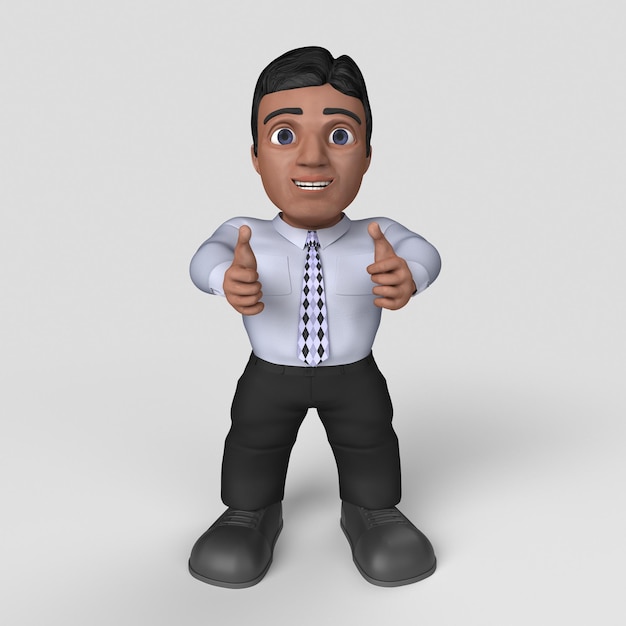 Personagem de negócios de desenho animado 3D