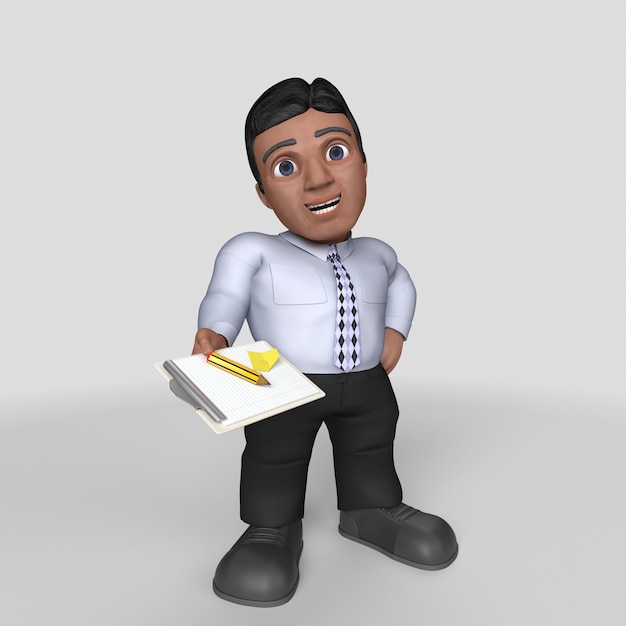 Foto grátis personagem de negócios de desenho animado 3d