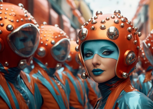 Foto grátis personagem futurista em retrato de carnaval