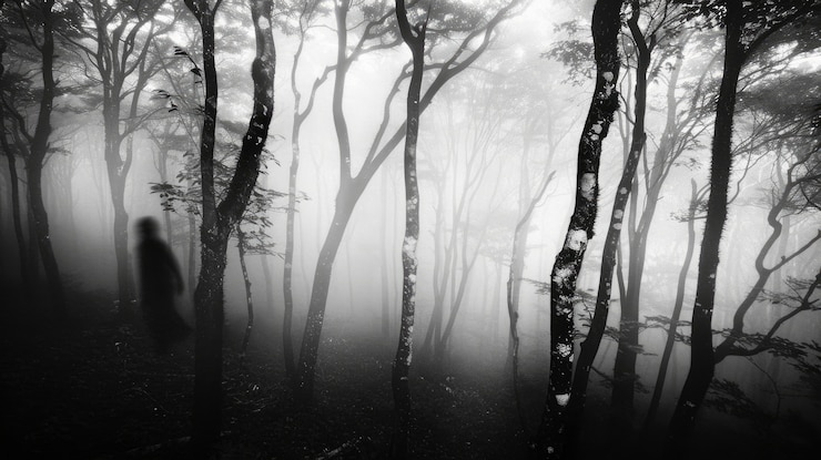 Foto grátis personagem misterioso na floresta