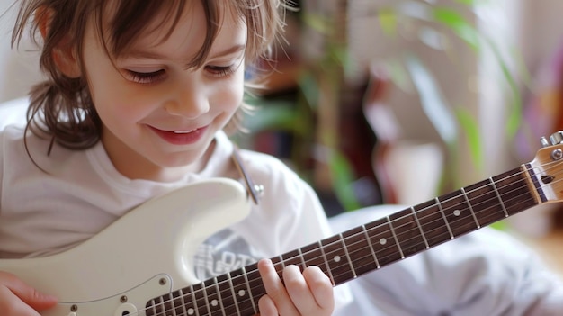 Personagem tocando guitarra elétrica