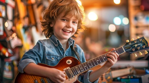 Personagem tocando guitarra elétrica