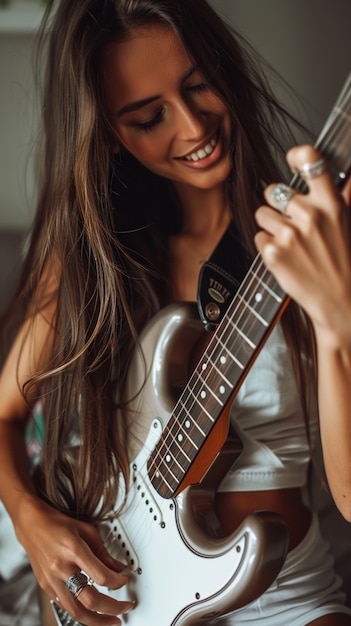 Foto grátis personagem tocando guitarra elétrica