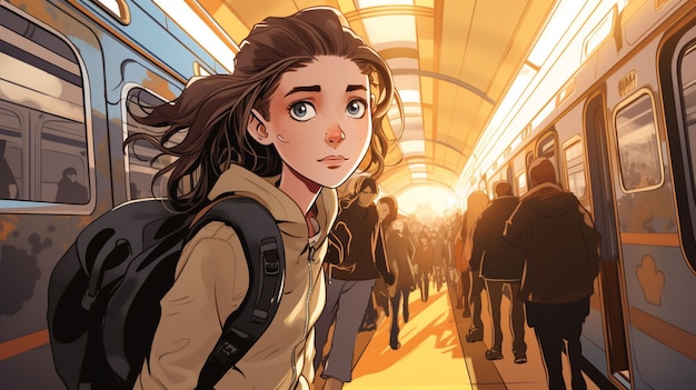 Foto grátis personagens de desenhos animados a viajar