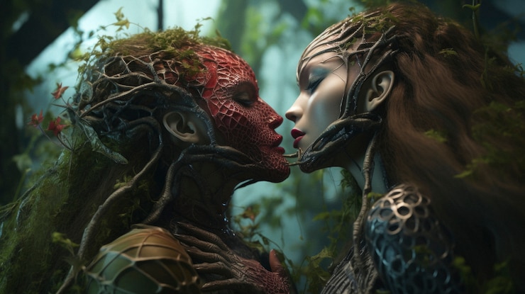 Foto grátis personagens de fantasia experimentando o amor