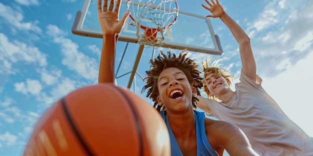 Foto grátis perspectiva de adolescentes diversos que praticam actividades de saúde e bem-estar para si mesmos e para a sua comunidade