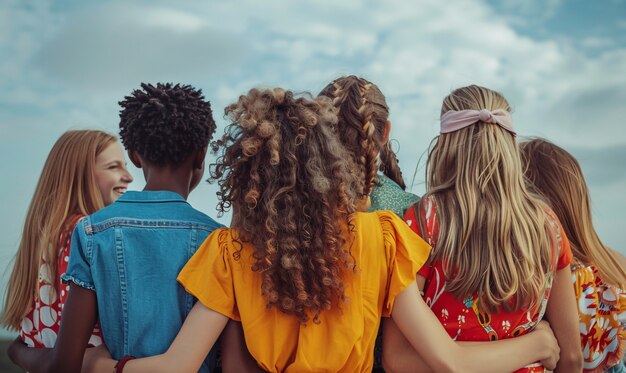 Foto grátis perspectiva de adolescentes diversos que praticam actividades de saúde e bem-estar para si mesmos e para a sua comunidade