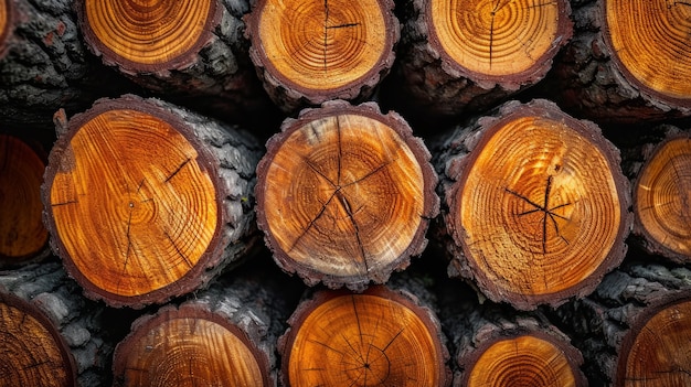 Foto grátis perspectiva fotorrealista de troncos de madeira na indústria madeireira