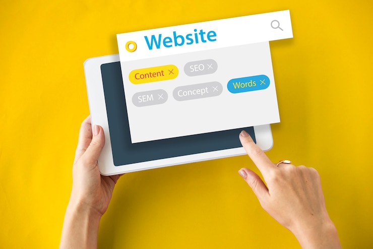 Foto grátis pesquisa de tags de conteúdo de site por palavras-chave