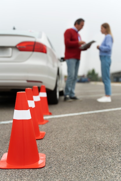 Pessoa fazendo exame de carteira de motorista