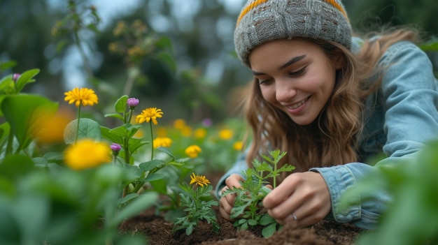 Pessoa que cuida e protege a Mãe Terra para o Dia da Terra