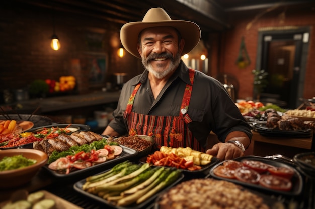 Foto grátis pessoas a desfrutar de churrasco mexicano