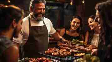 Foto grátis pessoas a desfrutar de churrasco mexicano