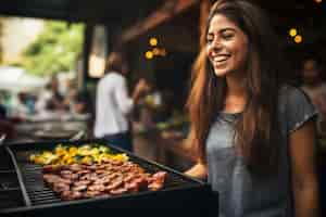 Foto grátis pessoas a desfrutar de churrasco mexicano