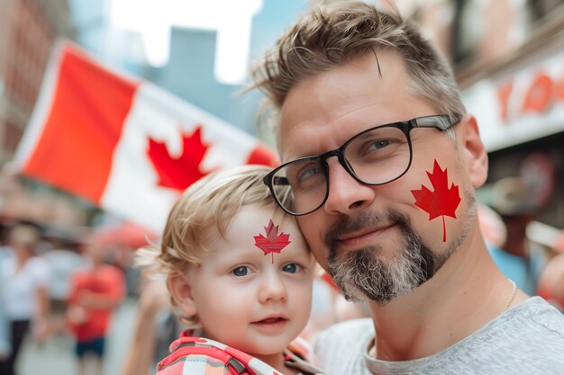 Pessoas comemorando o dia do Canadá