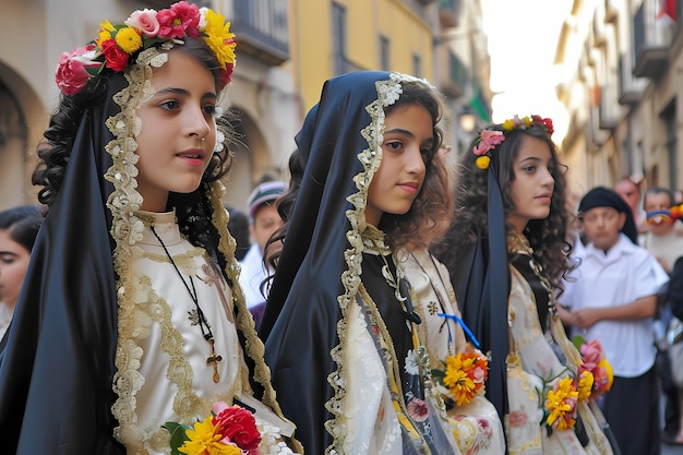 Foto grátis pessoas de tiro médio comemorando a semana santa