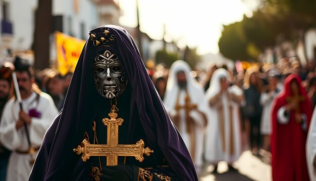 Pessoas de tiro médio comemorando a semana santa