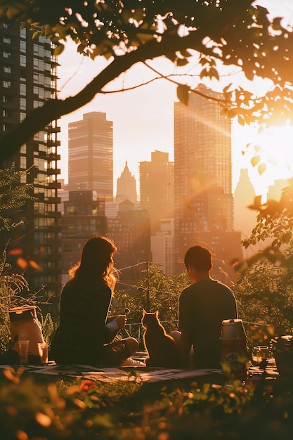 Foto grátis pessoas desfrutando de um dia de piquenique de verão ao ar livre