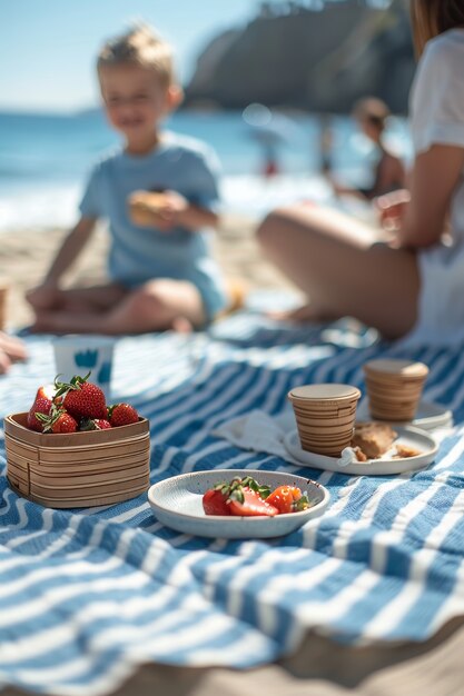 Pessoas desfrutando de um dia de piquenique de verão ao ar livre