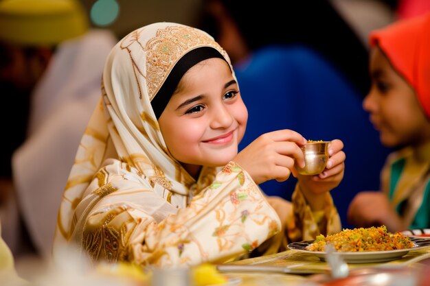 Pessoas na celebração do Ramadão