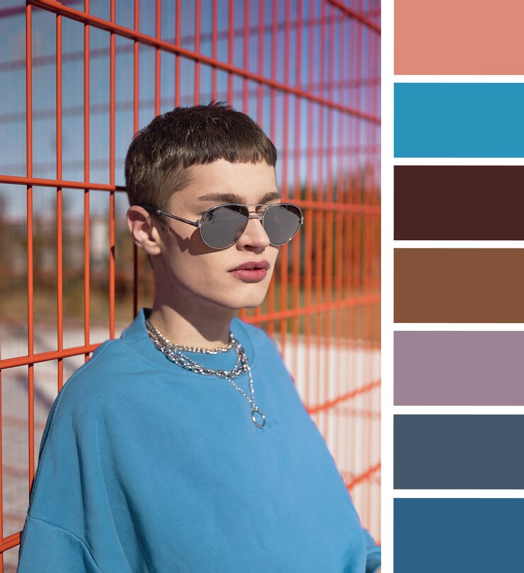 Foto grátis pessoas posando com amostras de cores