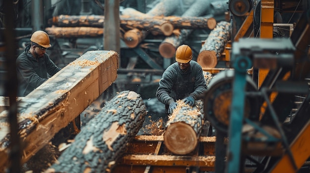 Foto grátis pessoas que trabalham na indústria e na fábrica de madeira