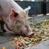 Foto grátis photorealistic farm life scene with pigs