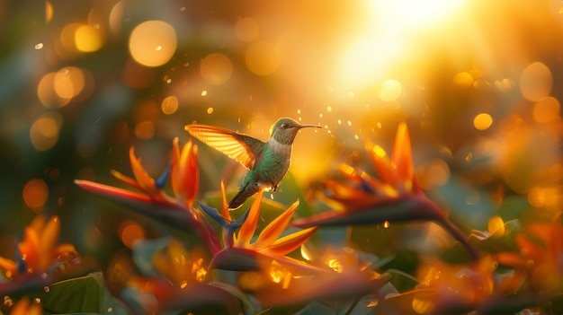 Foto grátis photorealistic hummingbird outdoors in nature