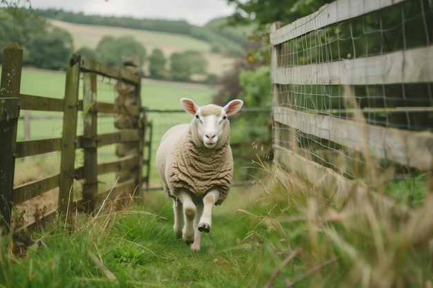 Foto grátis photorealistic sheep farm