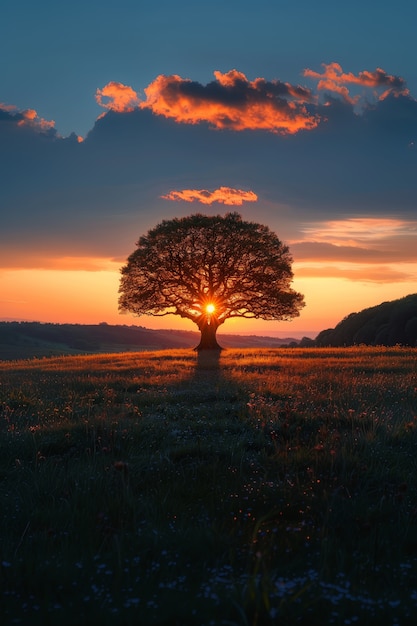 Foto grátis photorealistic tree with branches and trunk outside in nature