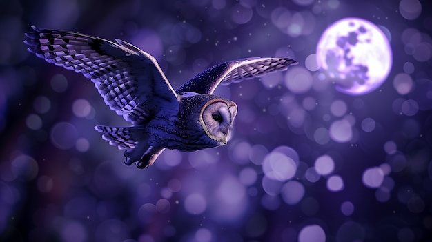 Foto grátis photorealistic view of owl bird at night