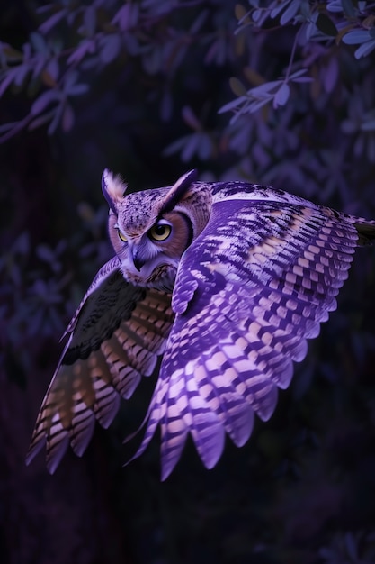 Foto grátis photorealistic view of owl bird at night