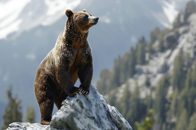 Foto grátis photorealistic view of wild bear in its natural environment